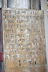 Plaque above the tomb of Sir John Gostwick August 2010